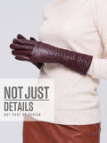 YISEVEN Women's Touchscreen Leather  Mid-length Long Gloves YISEVEN